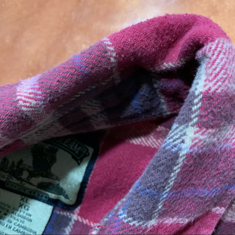 Field And Stream Red Flannel Button Down Top Xl - image 5